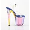 Pleaser - FLAMINGO808HT Sandale à bride à la cheville, Pole dance chaussures - Bleu/Arc En Ciel Product image